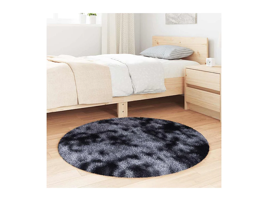 NAVARRA Shaggy Vloerkleed Donkergrijs 100x100 cm