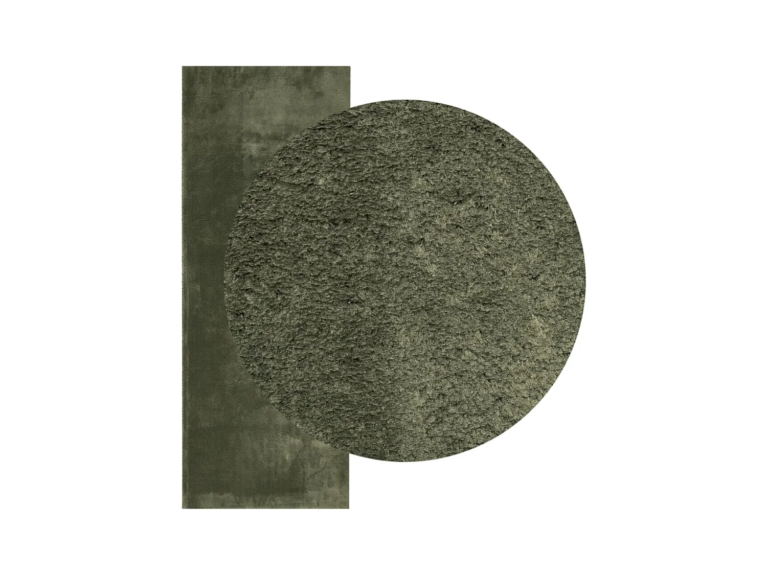 Tapis HUARTE à poils courts doux et lavable vert forêt 80x200cm