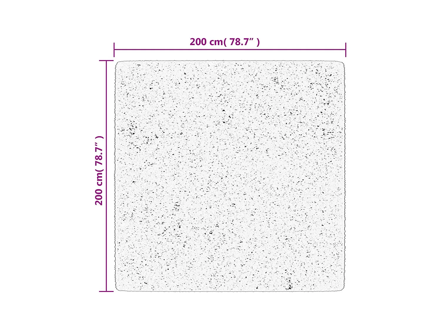 Tapis OVIEDO à poils courts noir 200x200 cm