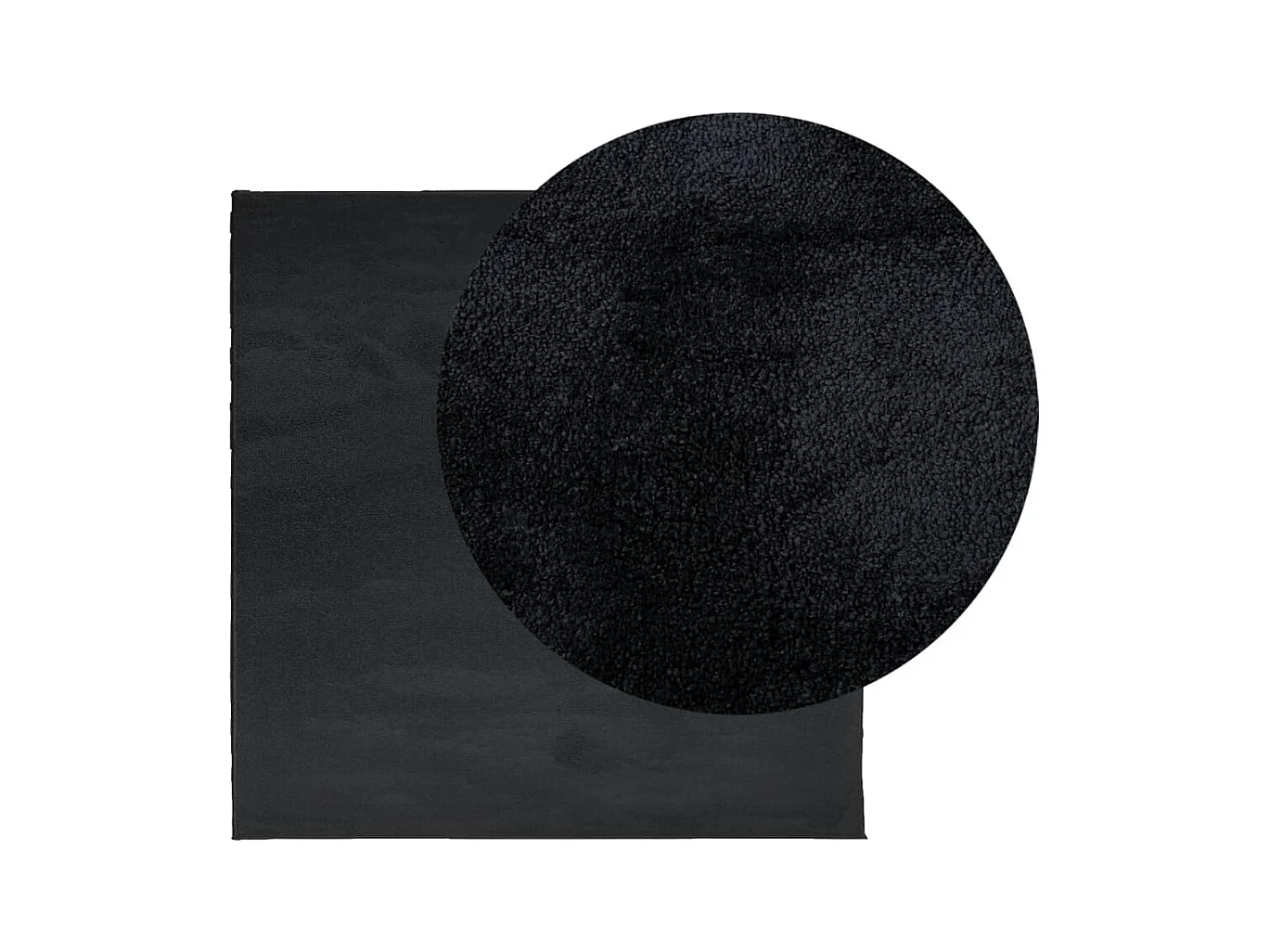 Tapis OVIEDO à poils courts noir 200x200 cm
