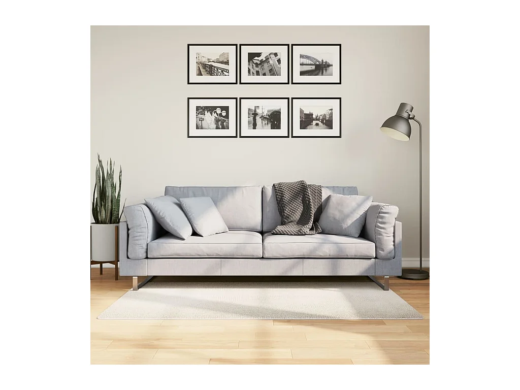 Tapis IZA poils courts style scandinave crème 80x150 cm