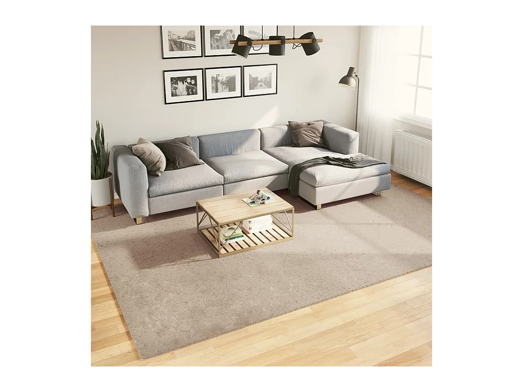 Tapis HUARTE à poils courts doux et lavable sable 240x340 cm