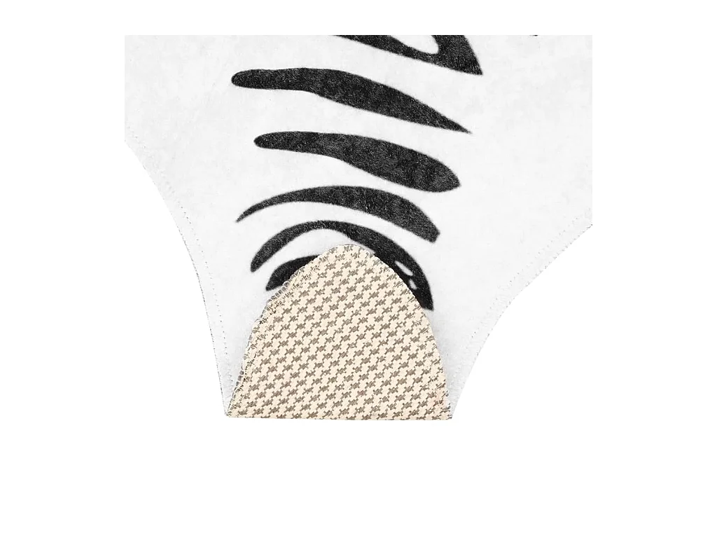 Tapis noir et blanc 120x170 cm motif zèbre lavable antidérapant