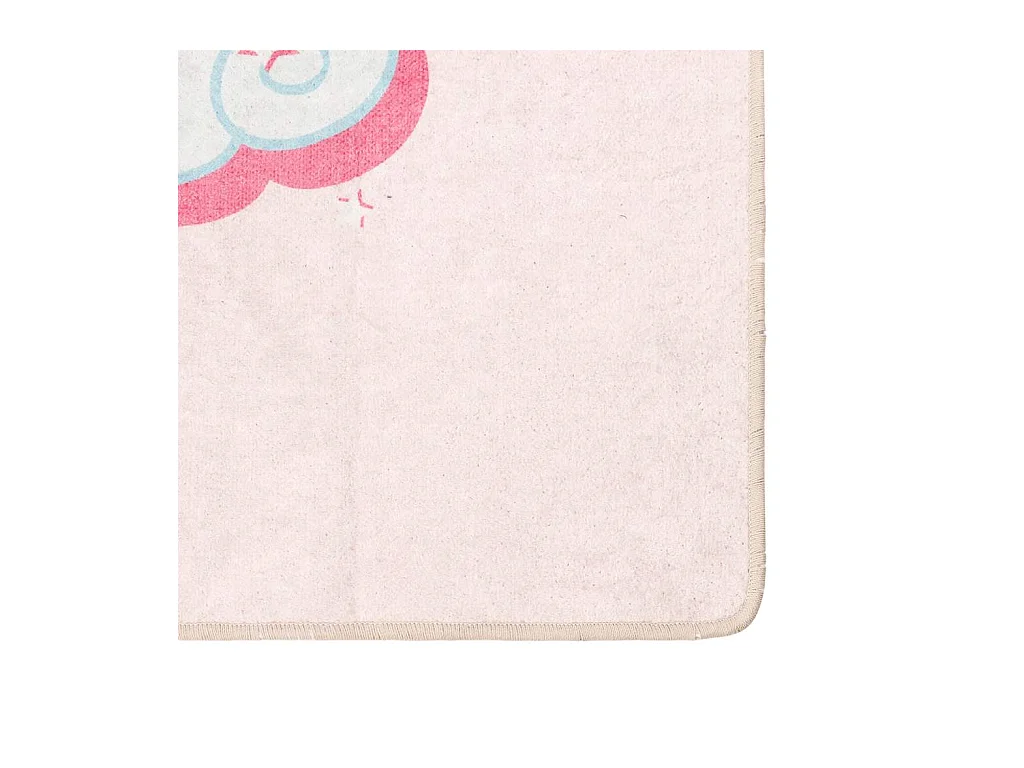 Alfombra infantil rosa 160x230 cm unicornio antideslizante lavable