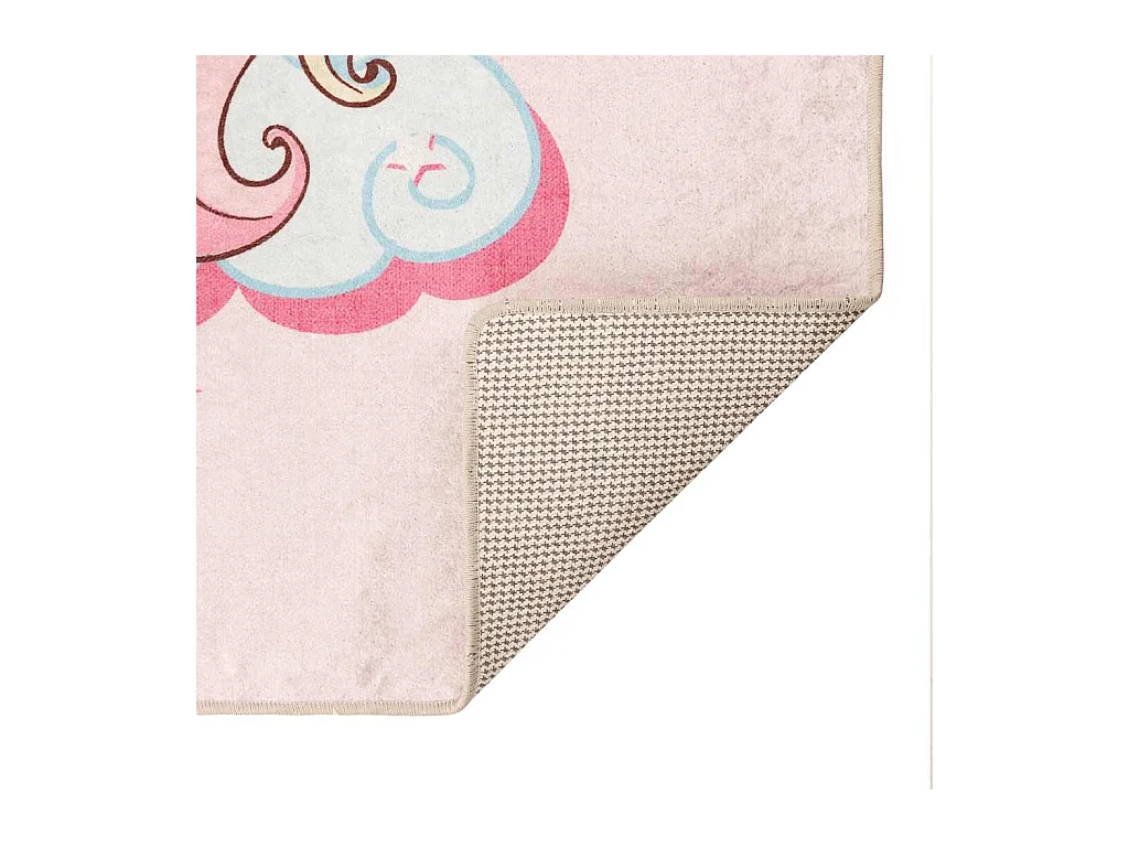 Alfombra infantil rosa 160x230 cm unicornio antideslizante lavable