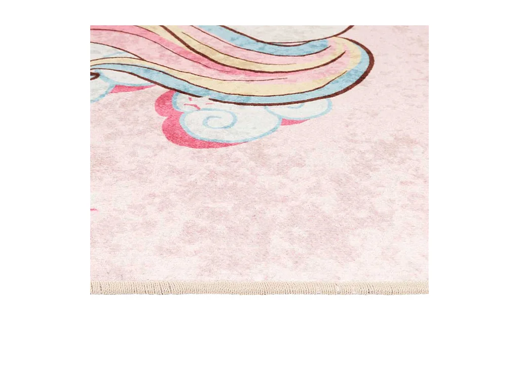 Alfombra infantil rosa 160x230 cm unicornio antideslizante lavable