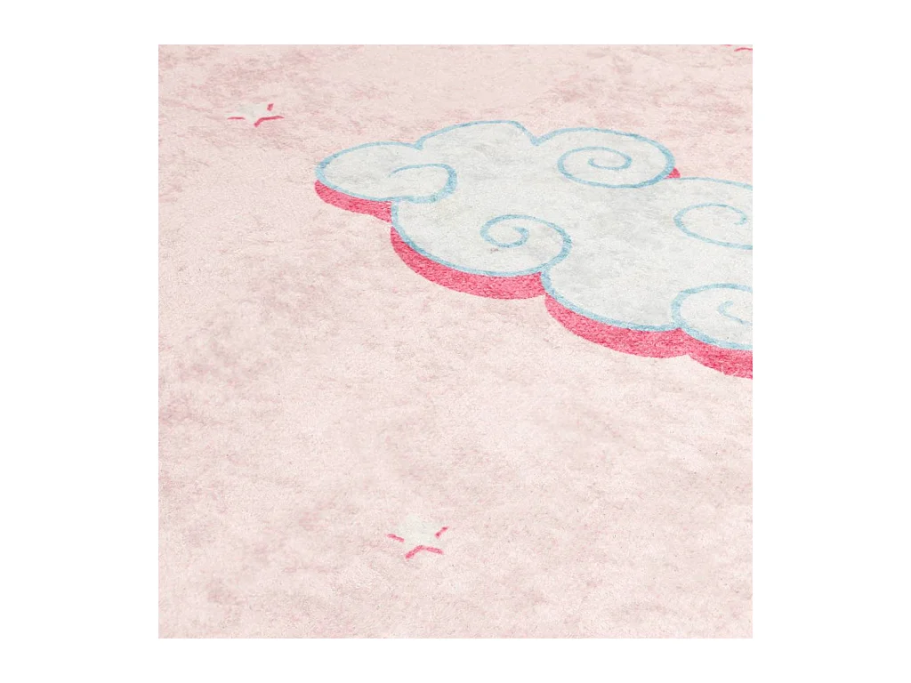 Alfombra infantil rosa 160x230 cm unicornio antideslizante lavable
