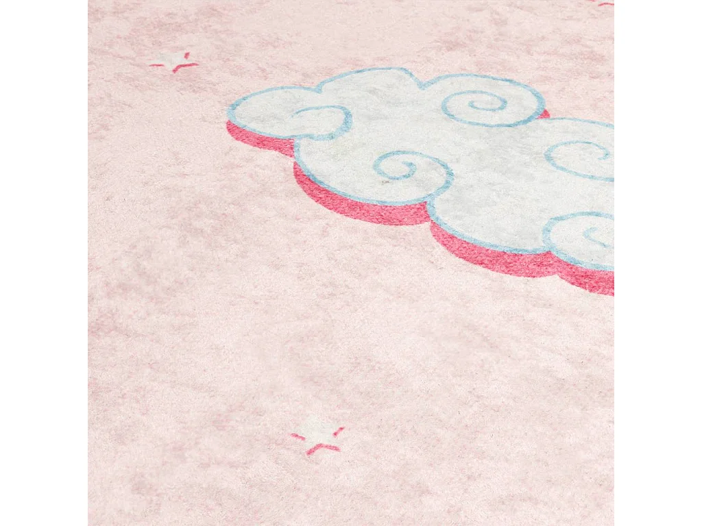 Alfombra infantil rosa 160x230 cm unicornio antideslizante lavable