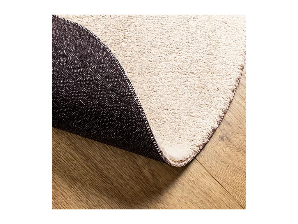 Tapis HUARTE à poils courts doux et lavable beige Ø 200 cm