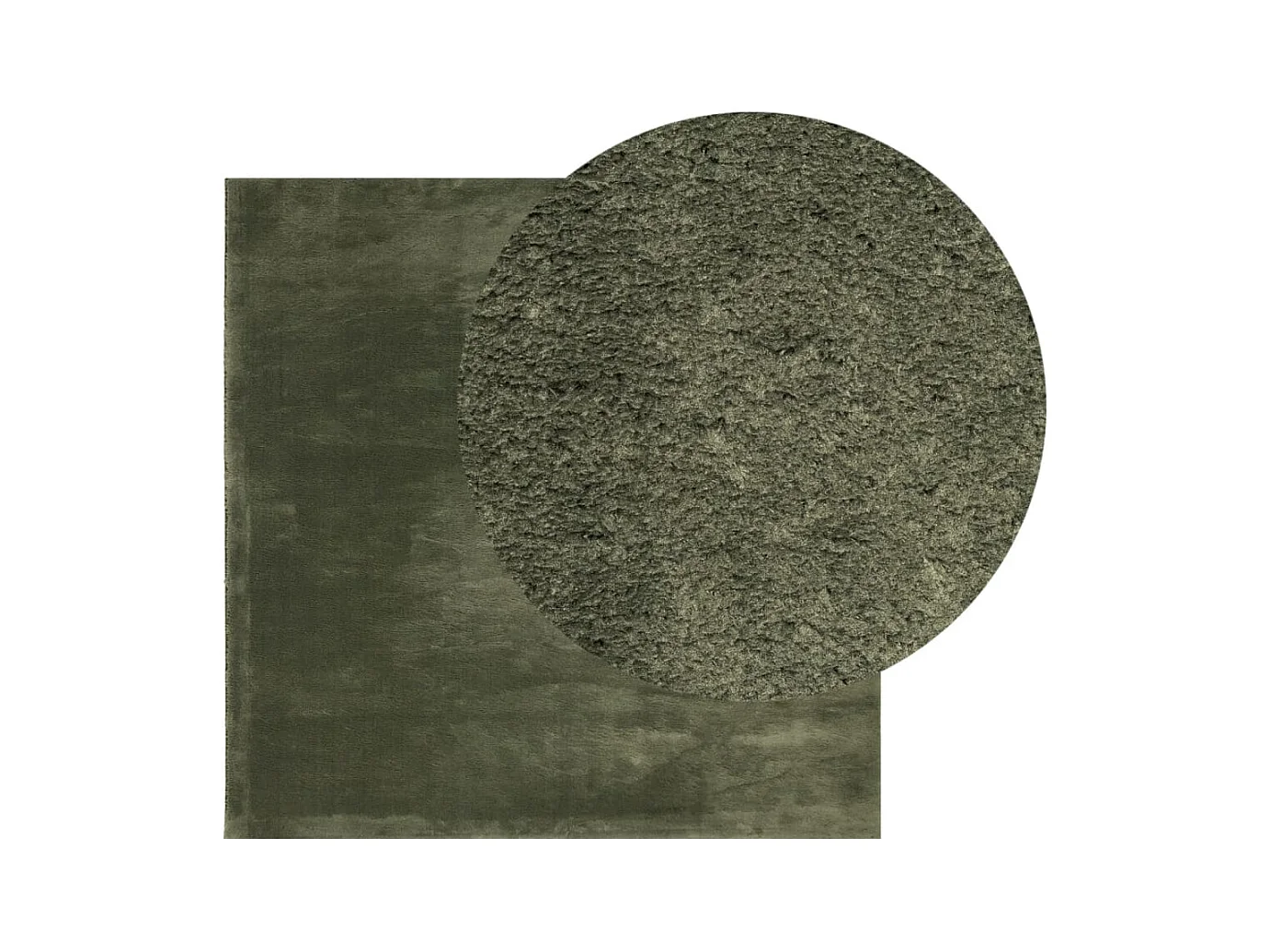 Tappeto HUARTE morbido a pelo corto lavabile verde foresta 240x240 cm