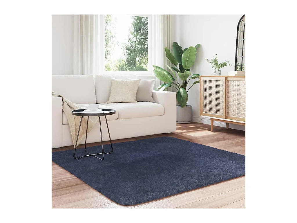Alfombra de pelo largo NAVARRA azul marino 160x160 cm