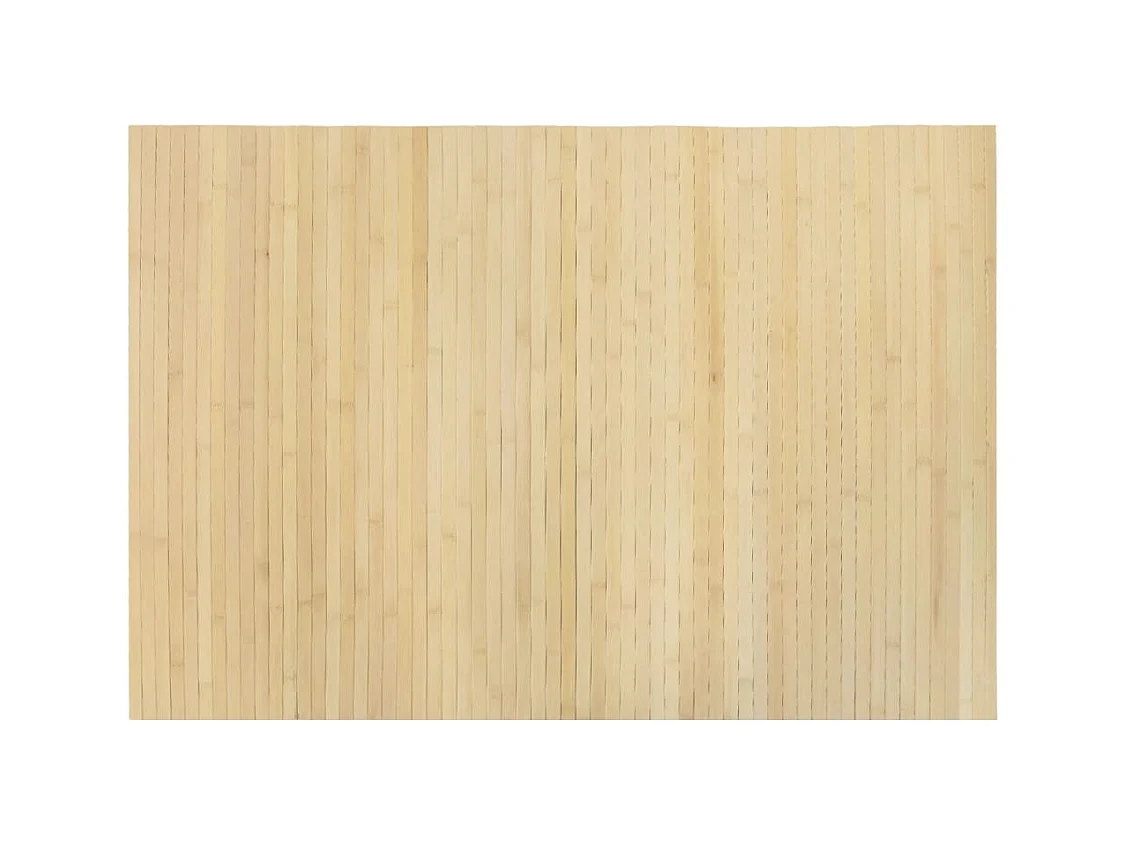 Tapis rectangulaire naturel clair 70x100 cm bambou