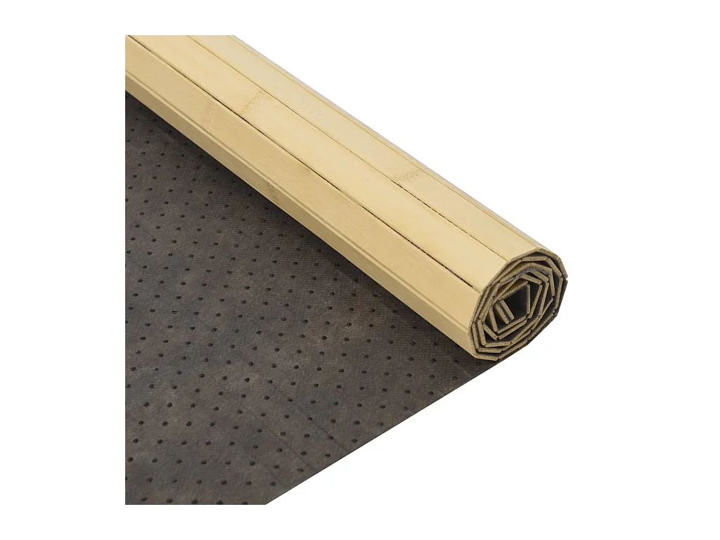 Tapis rectangulaire naturel clair 70x100 cm bambou