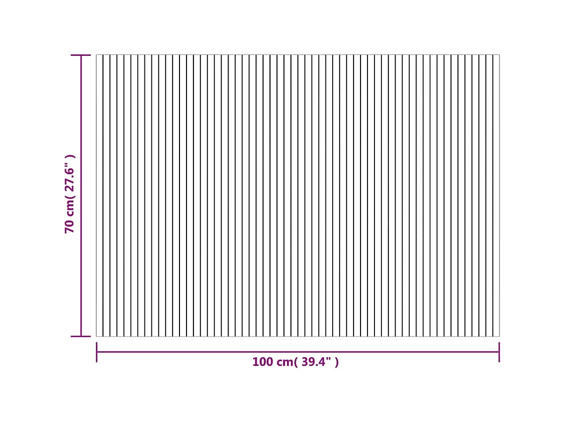 Tapis rectangulaire naturel clair 70x100 cm bambou