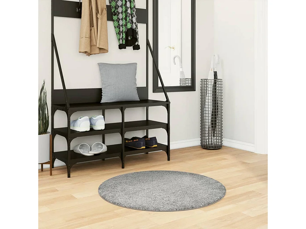 Tappeto shaggy PAMPLONA, pelo lungo, moderno, verde, Ø 80 cm