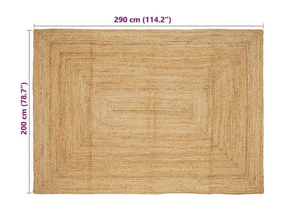 Tapis Beige 200 x 290 cm Jute
