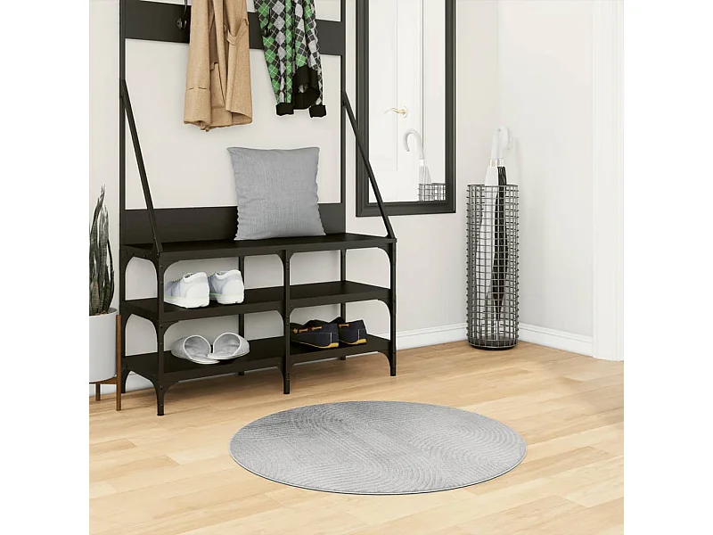 Tapis IZA poils courts style scandinave gris Ø 80 cm