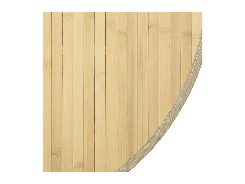 Tapis rond naturel clair 100 cm bambou