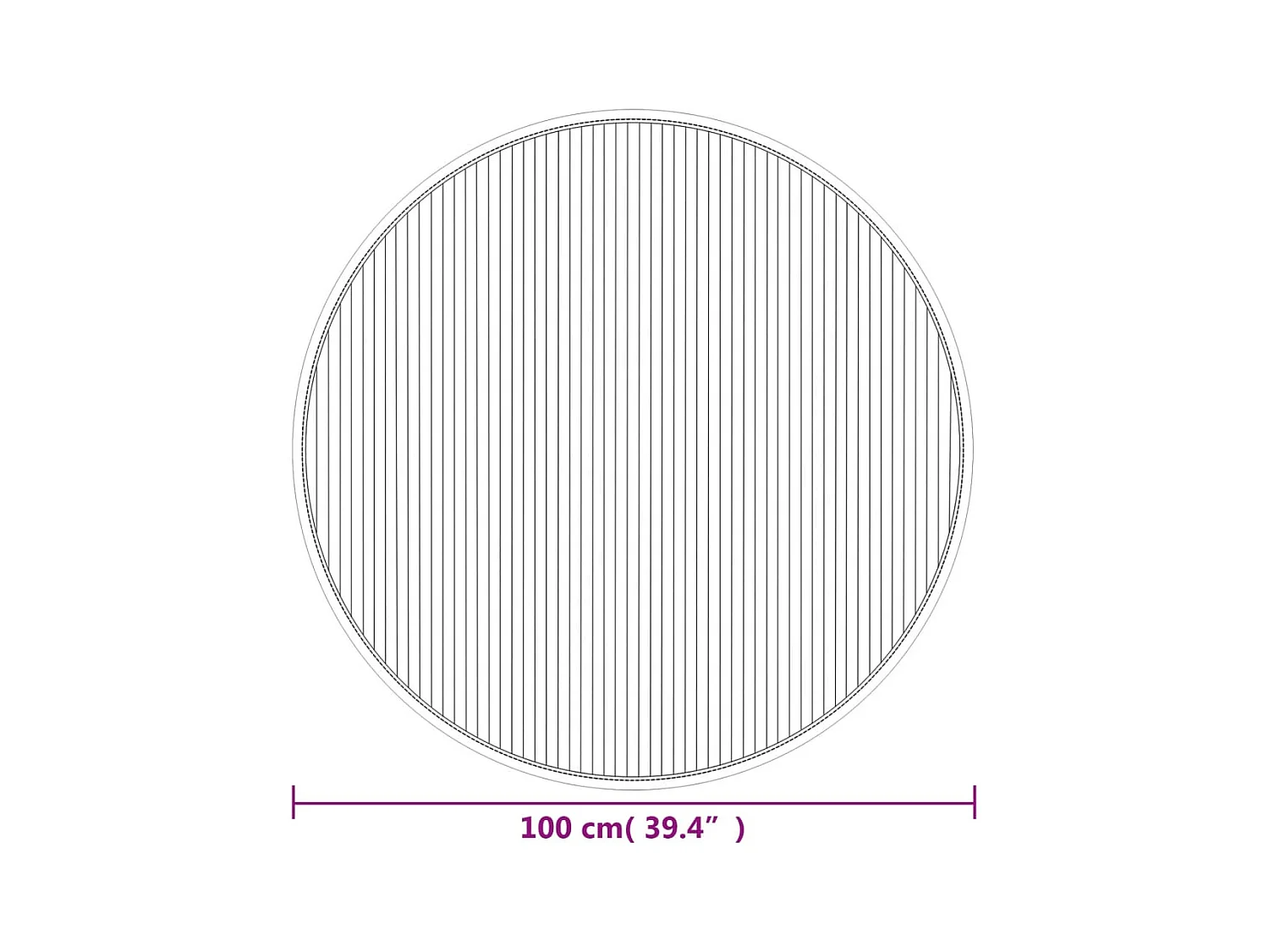 Tapis rond naturel clair 100 cm bambou