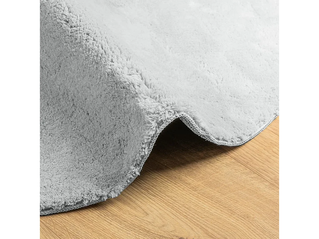 Tappeto HUARTE a pelo corto morbido e lavabile, grigio, Ø 100 cm