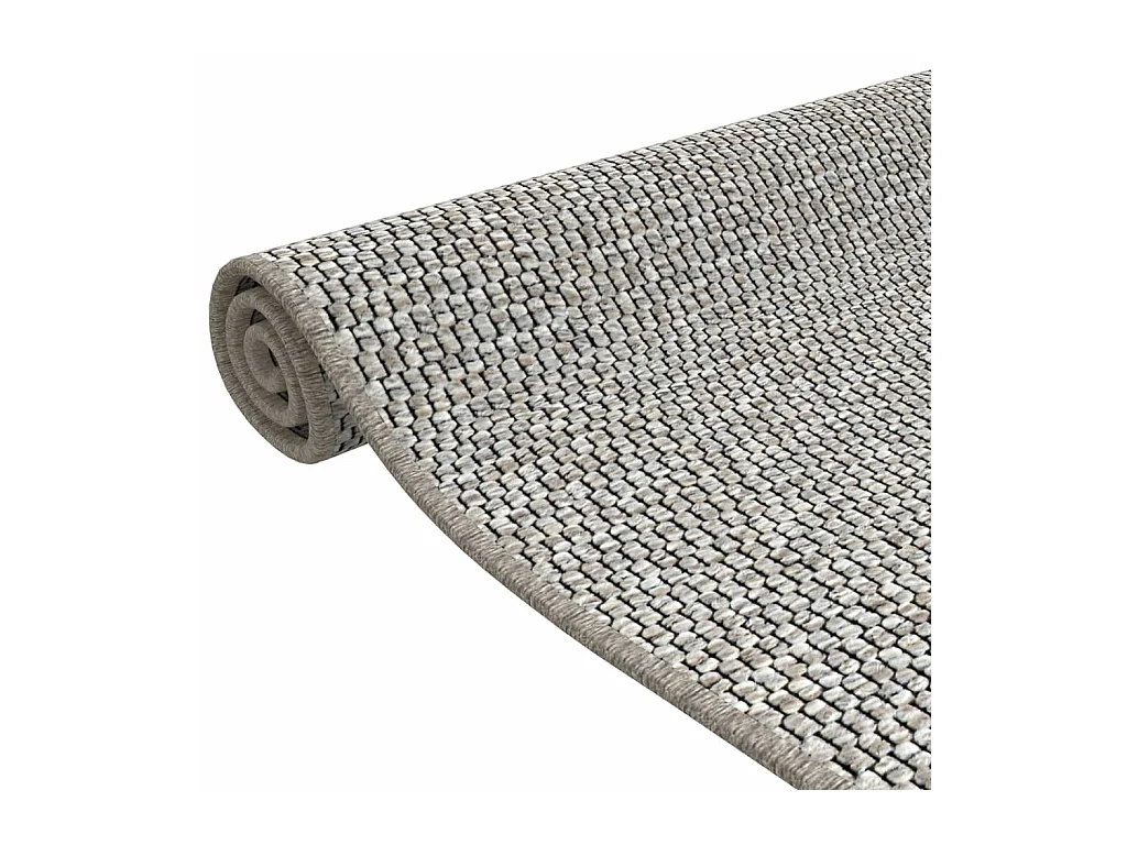 Tappeto passatoia effetto sisal color tortora 50x150 cm