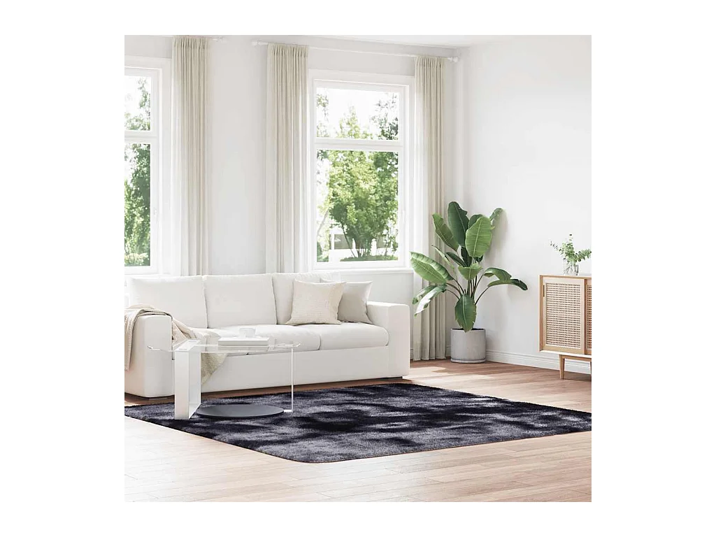 Tapis Shaggy à poils longs NAVARRA gris foncé 240x240 cm