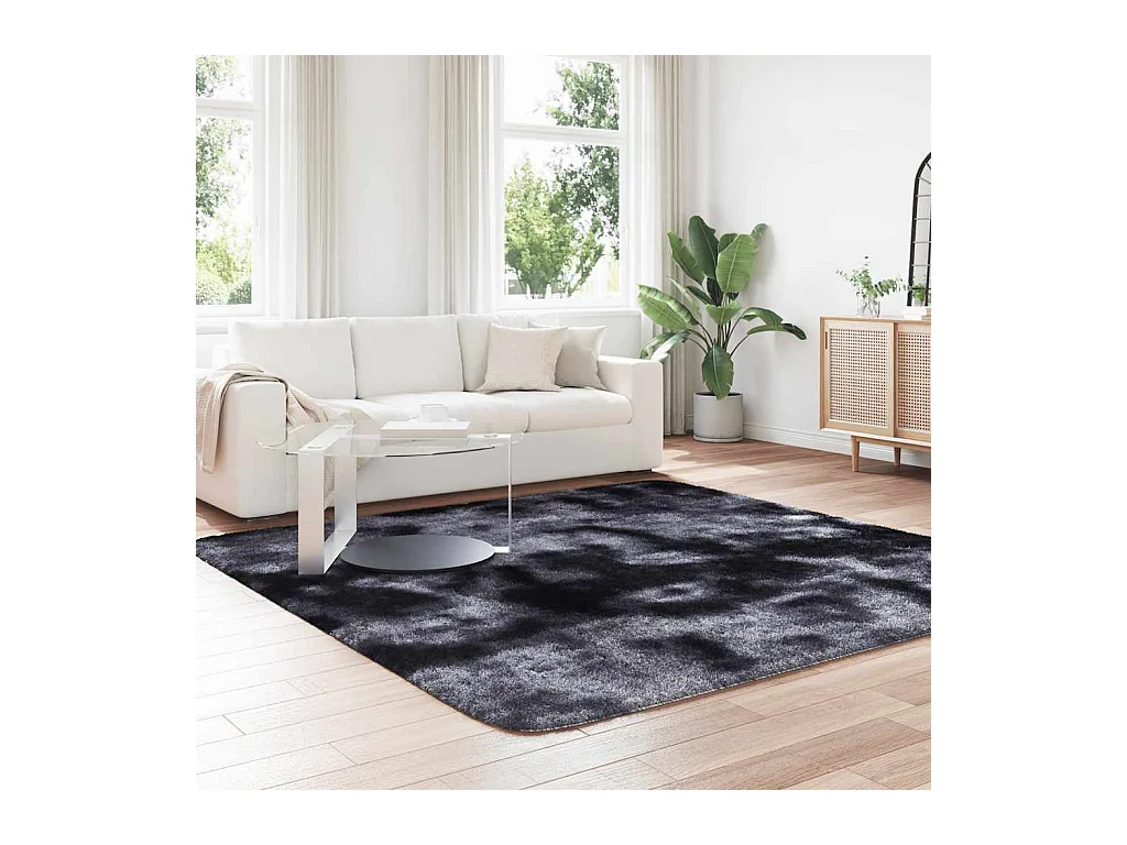 NAVARRA Shaggy Vloerkleed Donkergrijs 240x240 cm