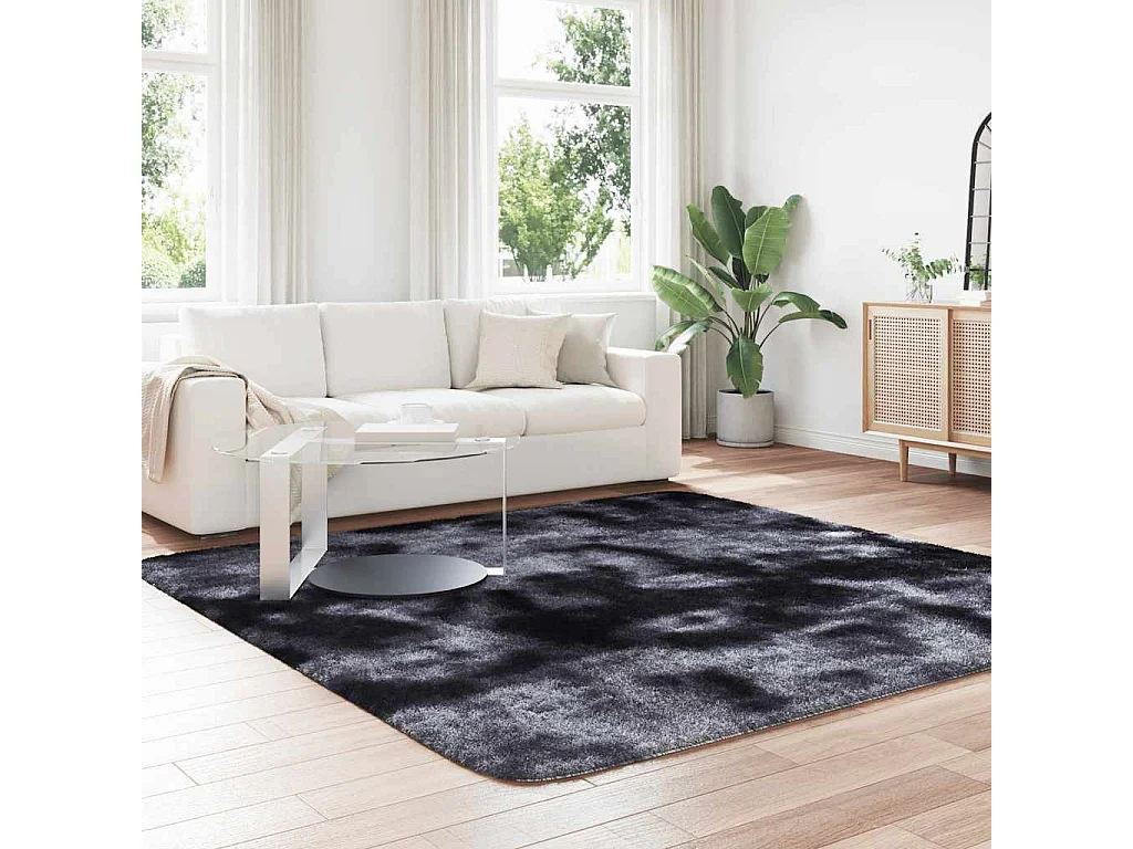 Tapis Shaggy à poils longs NAVARRA gris foncé 240x240 cm