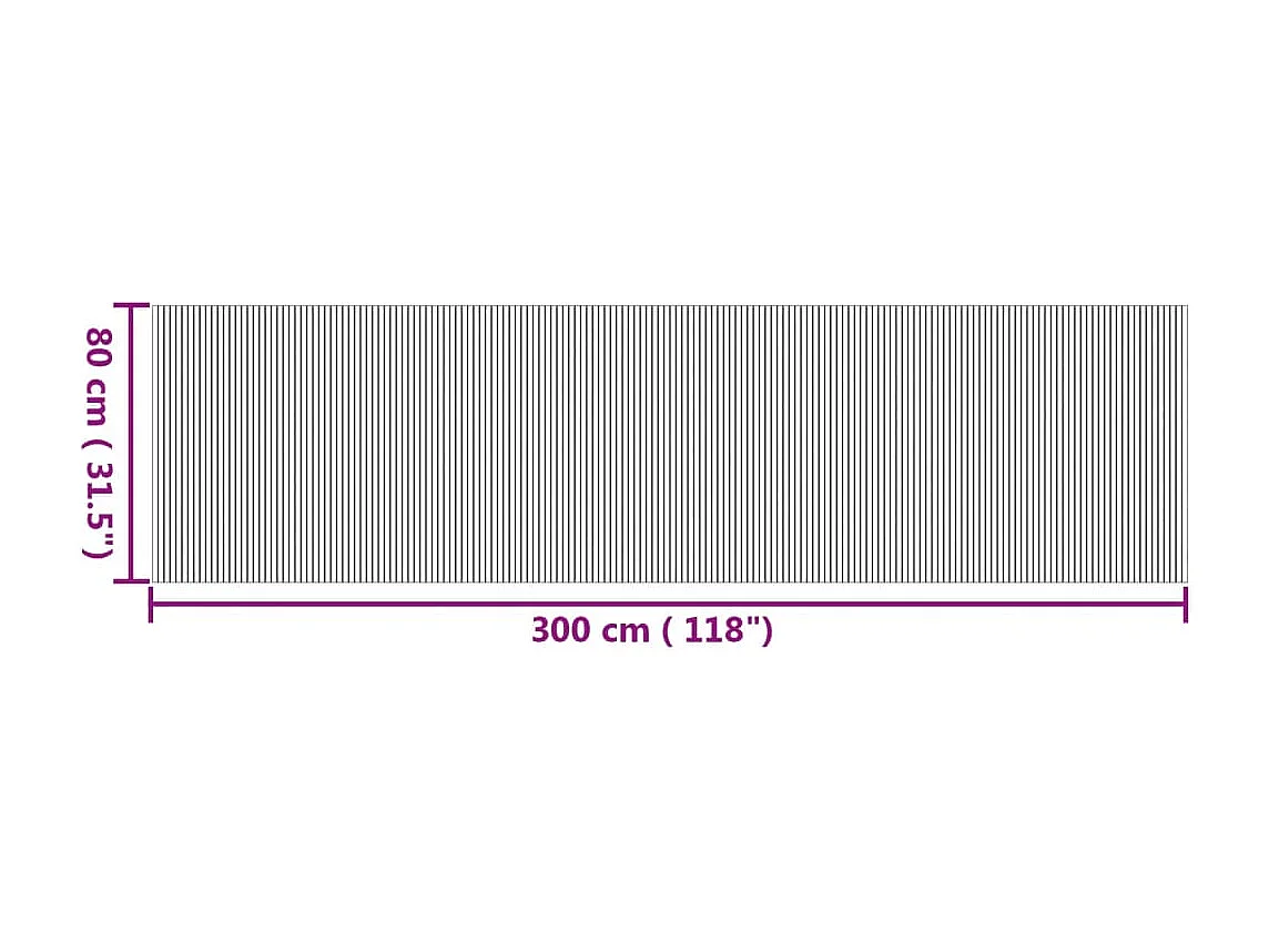 Tapis rectangulaire naturel 80x300 cm bambou