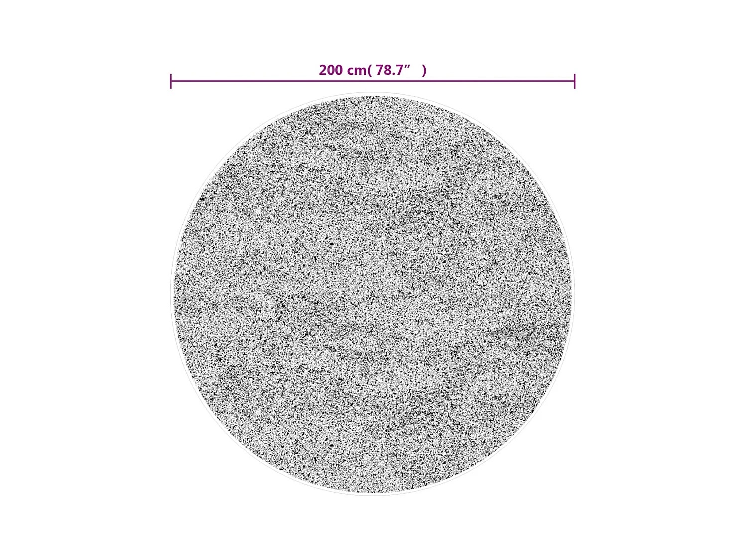 Waschbarer anthrazitfarbener Teppich Ø 200 cm rutschfest