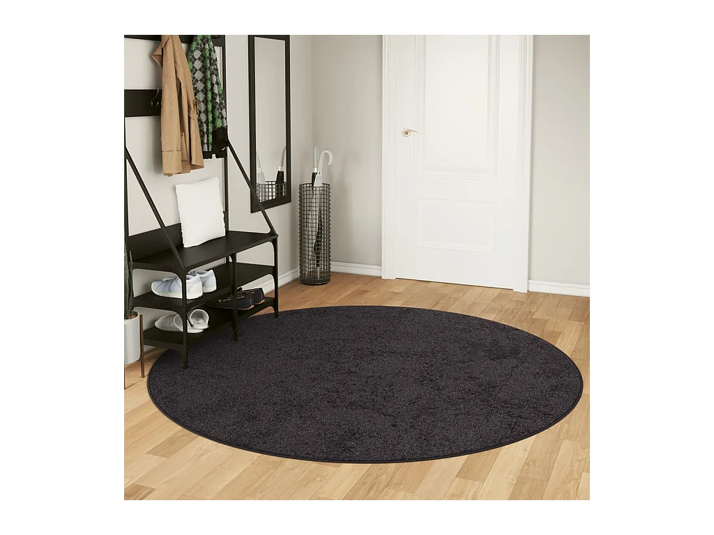 Alfombra lavable antracita Ø 200 cm antideslizante