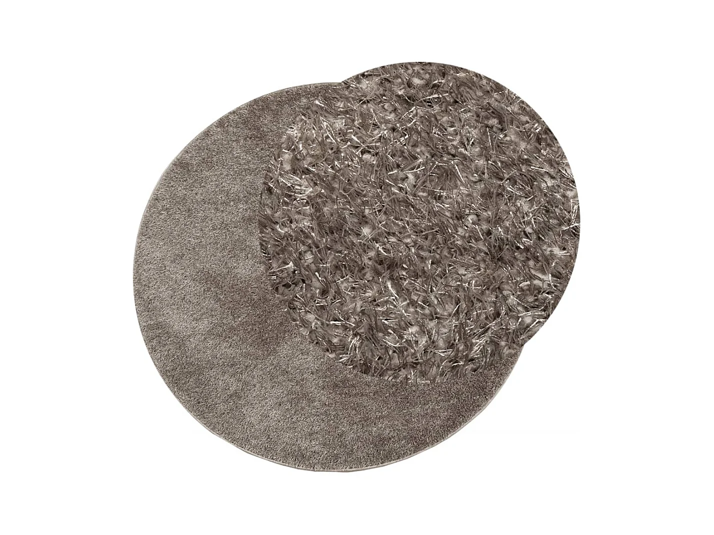 ISTAN vloerkleed met lange pool, glanzend grijze afwerking, Ø 100 cm