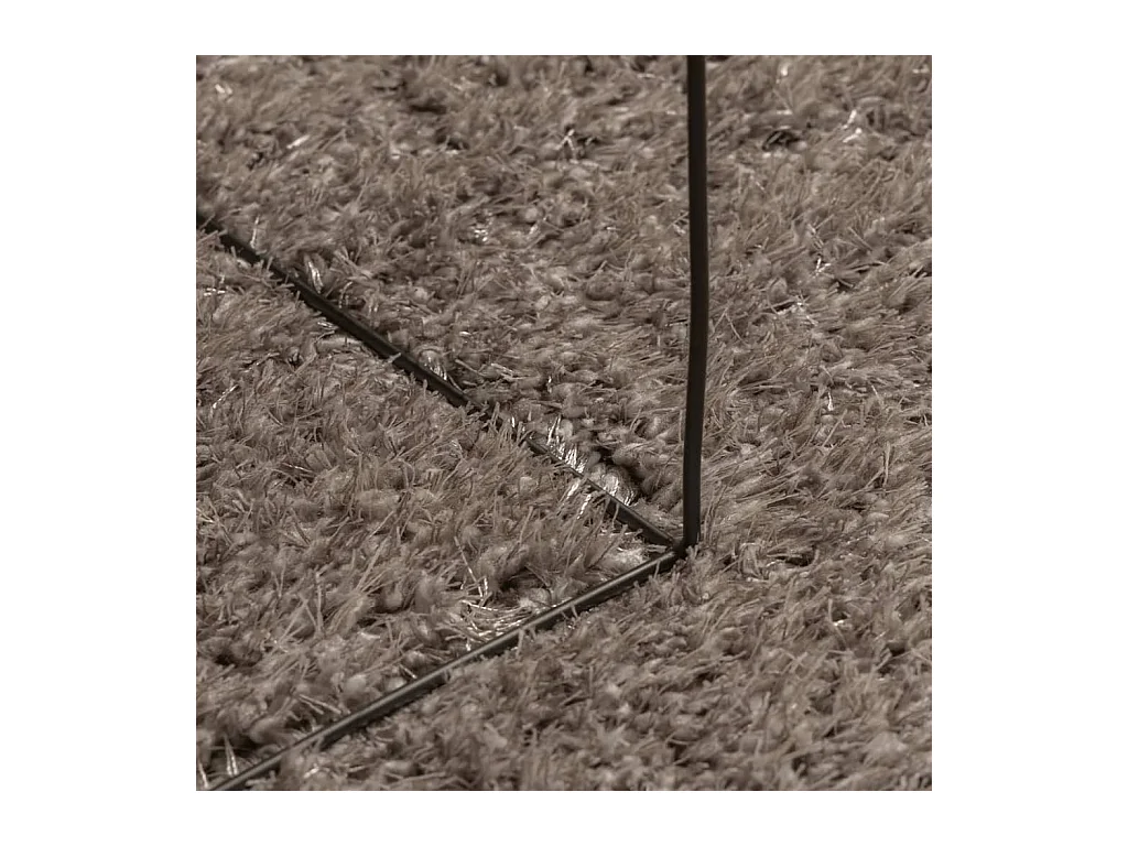 ISTAN vloerkleed met lange pool, glanzend grijze afwerking, Ø 100 cm