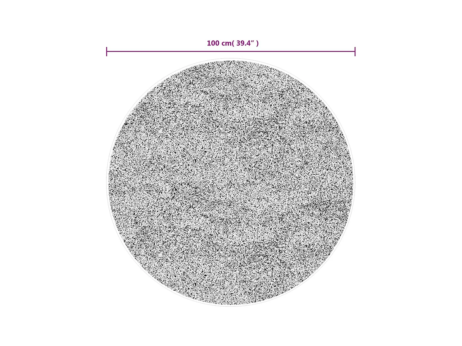 ISTAN vloerkleed met lange pool, glanzend grijze afwerking, Ø 100 cm