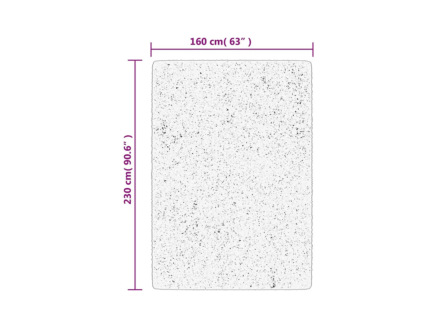 Modern zwart en crème shaggy vloerkleed 160x230 cm