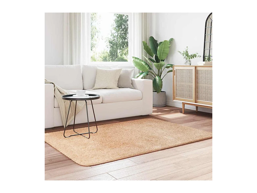Alfombra shaggy de pelo largo NAVARRA beige 120x170 cm poliéster