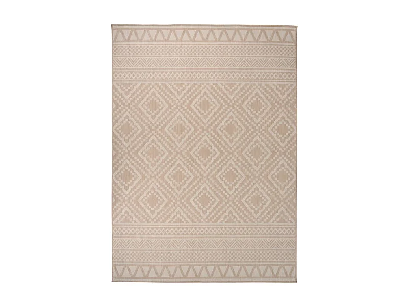 Tapis à tissage plat d'extérieur 200x280 cm Rayures brunes