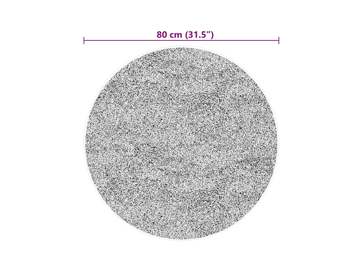 HUARTE vloerkleed met zachte, wasbare korte pool in crèmekleur, Ø 80 cm