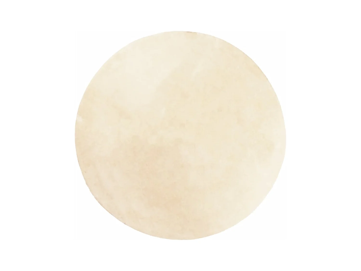 HUARTE vloerkleed met zachte, wasbare korte pool in crèmekleur, Ø 80 cm