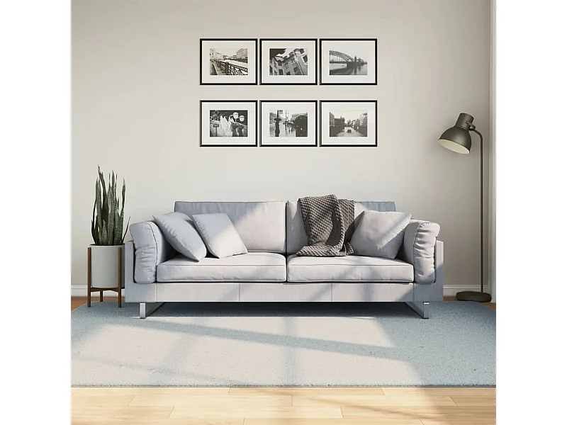 Tappeto HUARTE morbido e lavabile a pelo corto blu 160x230 cm