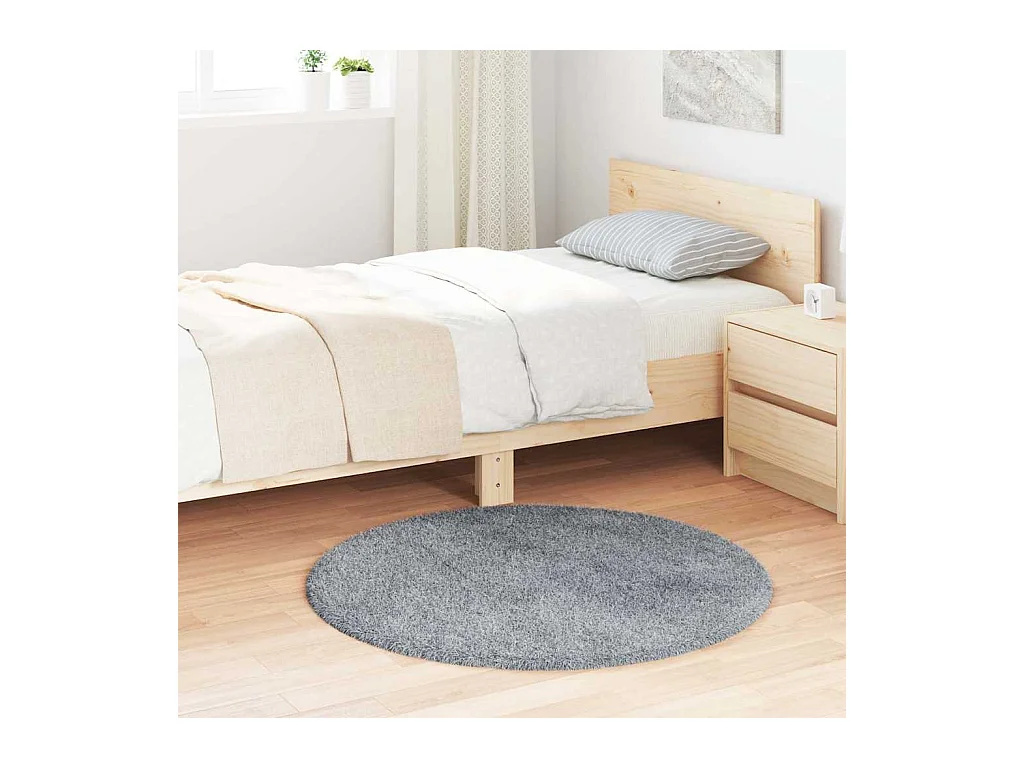 NAVARRA langpolig shaggy vloerkleed lichtgrijs 100x100 cm