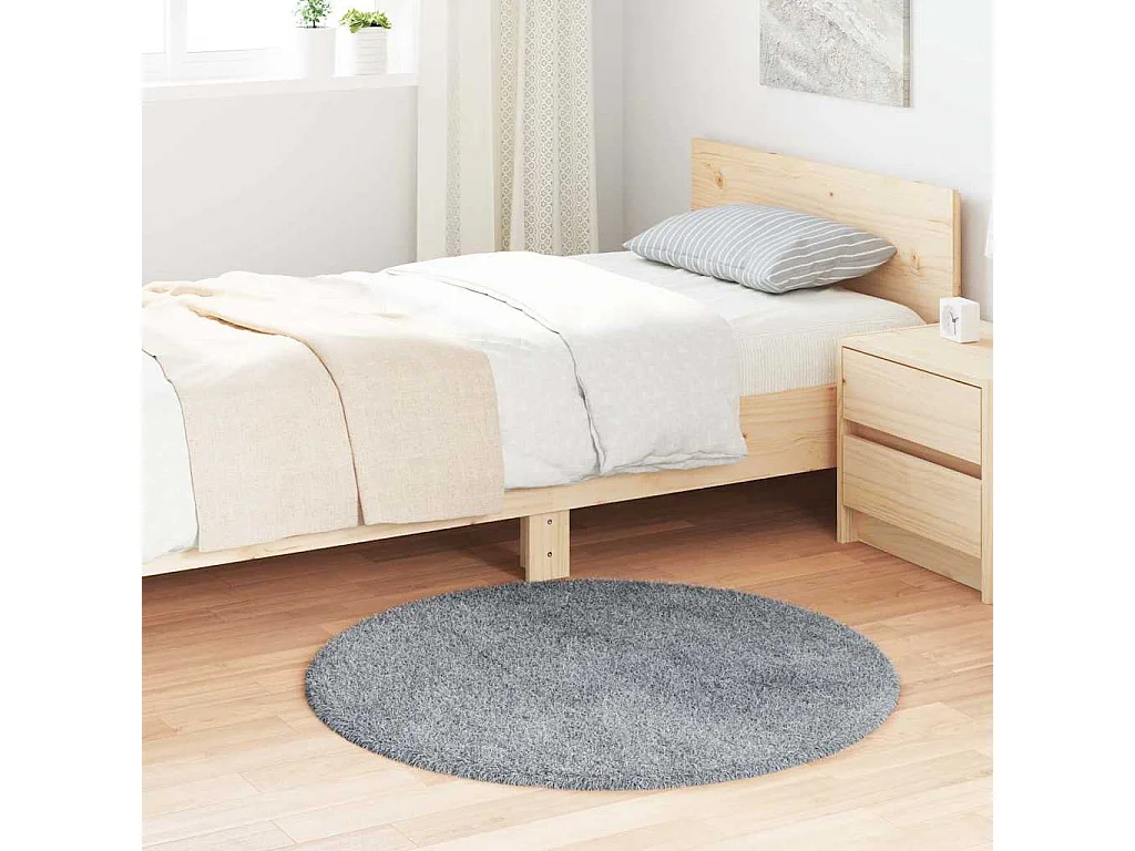 Tappeto shaggy a pelo lungo NAVARRA grigio chiaro 100x100 cm