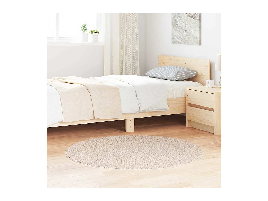 Tapis Crème 120 x 120 cm Polypropylène