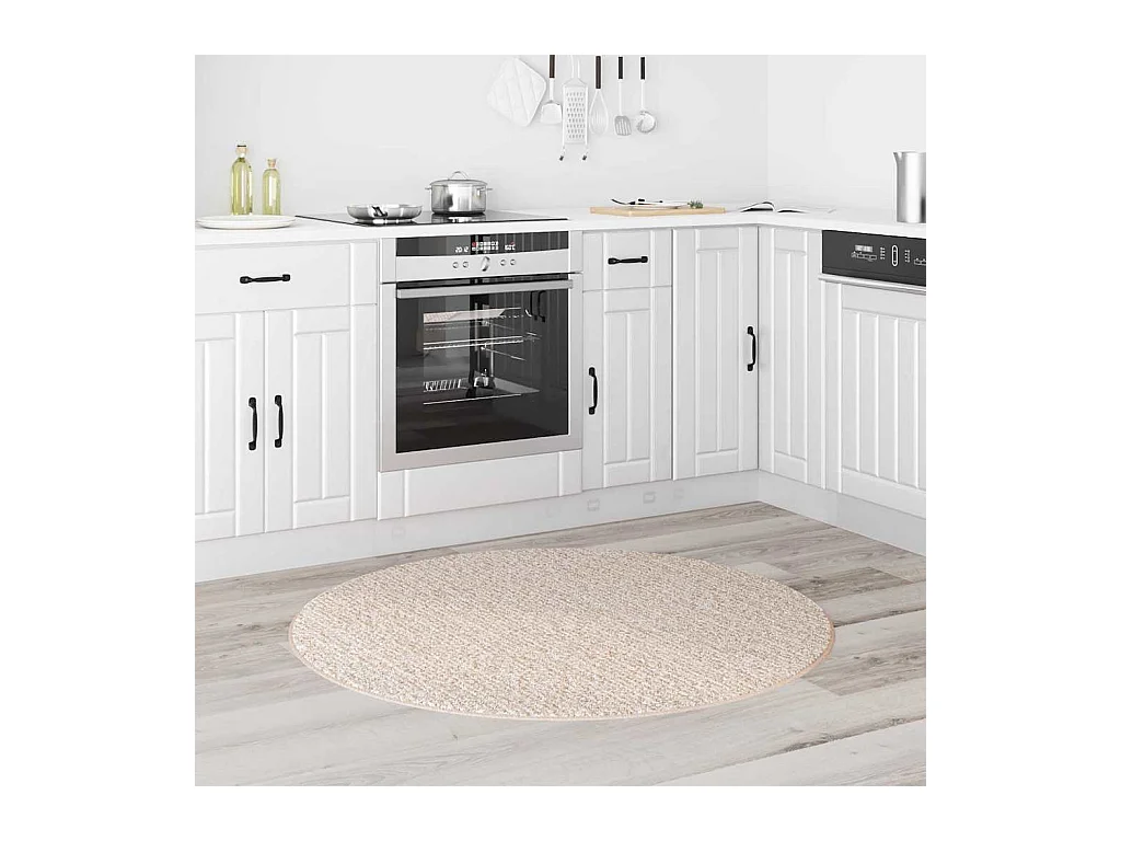 Tapis Crème 120 x 120 cm Polypropylène