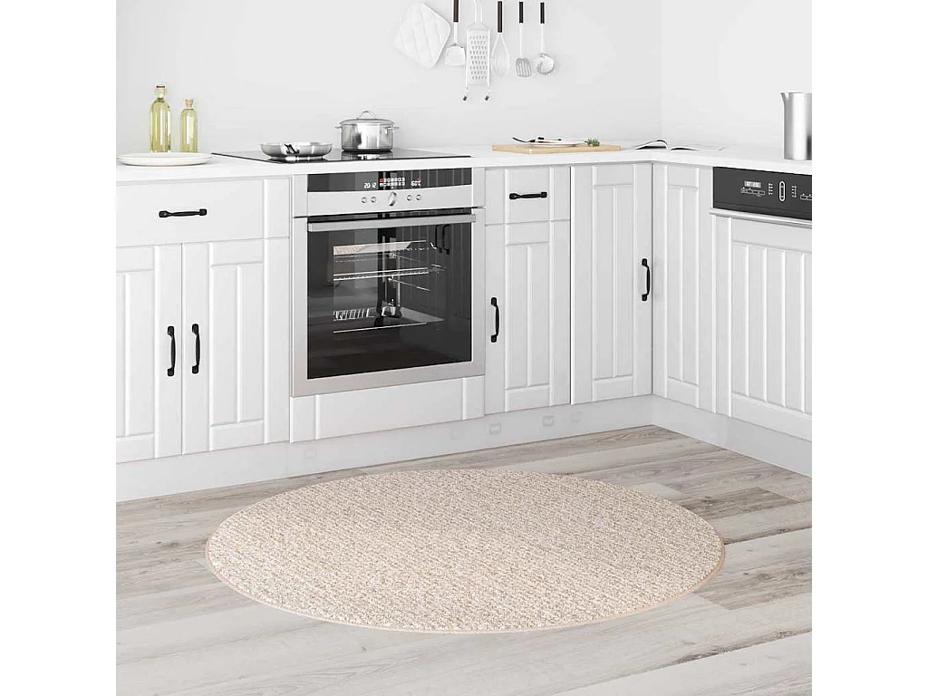 Tapis Crème 120 x 120 cm Polypropylène