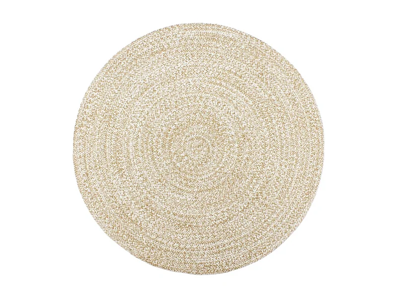 Tappeto fatto a mano in juta bianco e marrone 180 cm