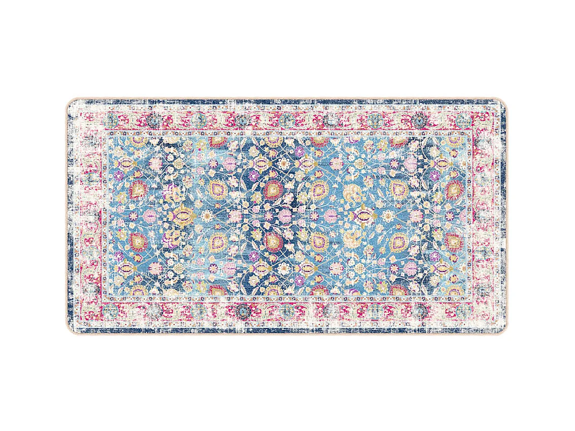 Wasbaar meerkleurig vloerkleed 80x150 cm antislip