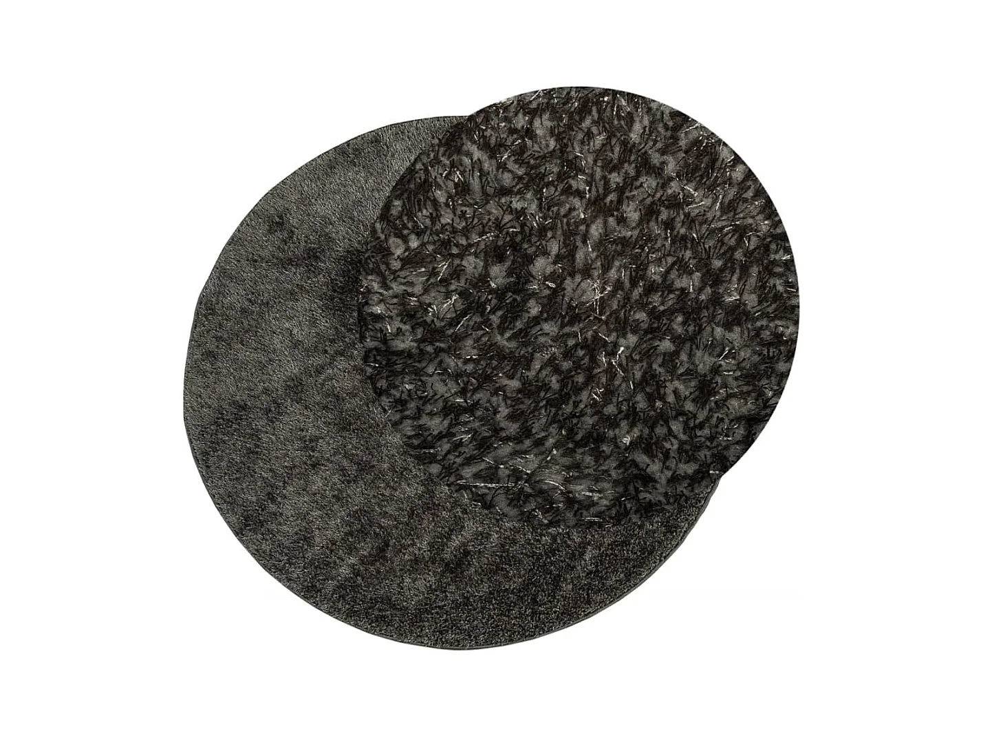 Alfombra ISTAN de pelo largo, aspecto antracita brillante, Ø 160 cm