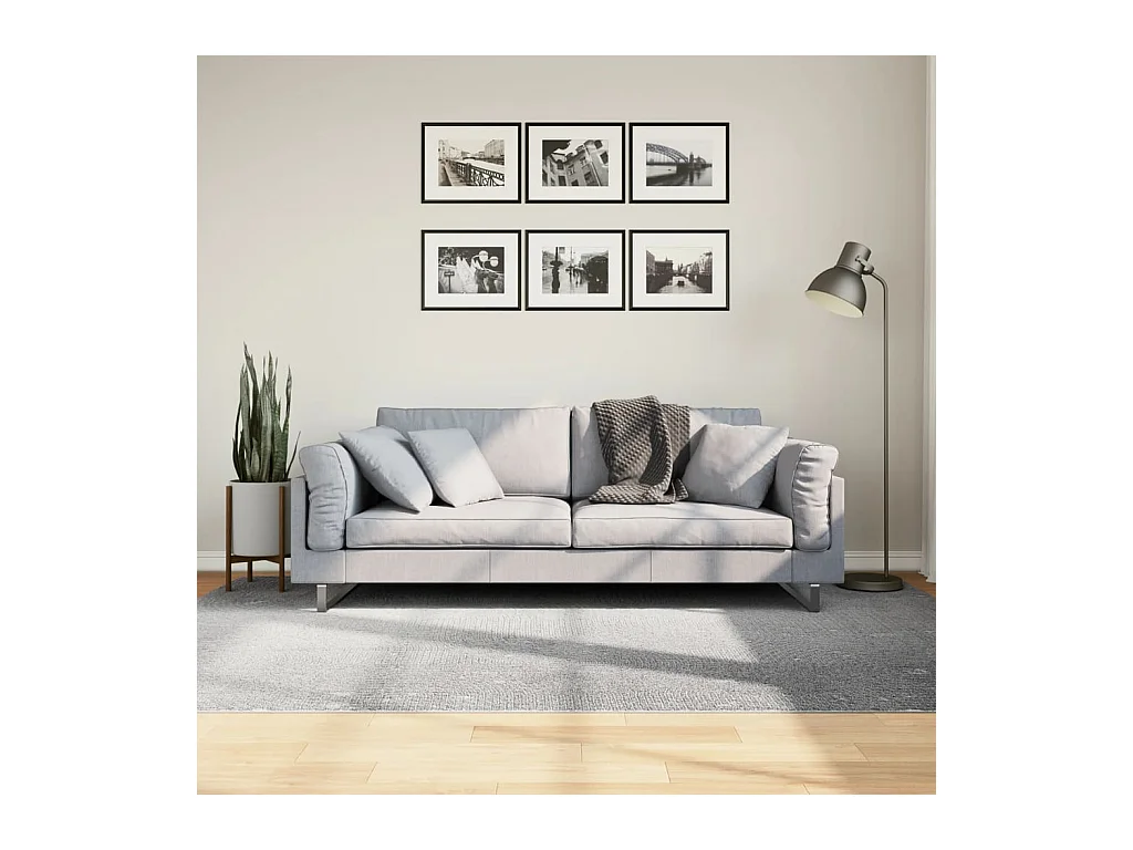 IZA kortpolig vloerkleed Scandinavische stijl grijs 160x230 cm
