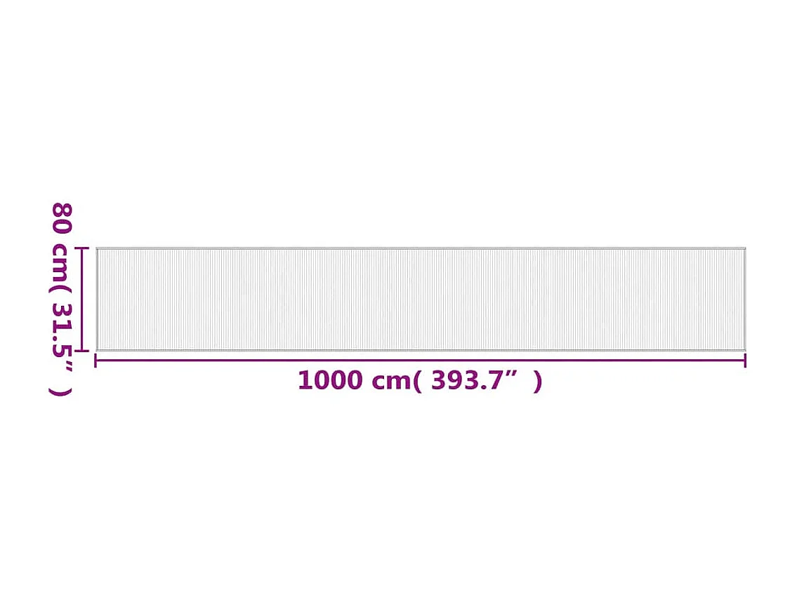 Tappeto rettangolare marrone 80x1000 cm in bambù